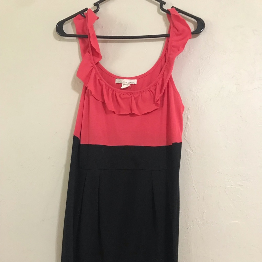 Coral and navy dress